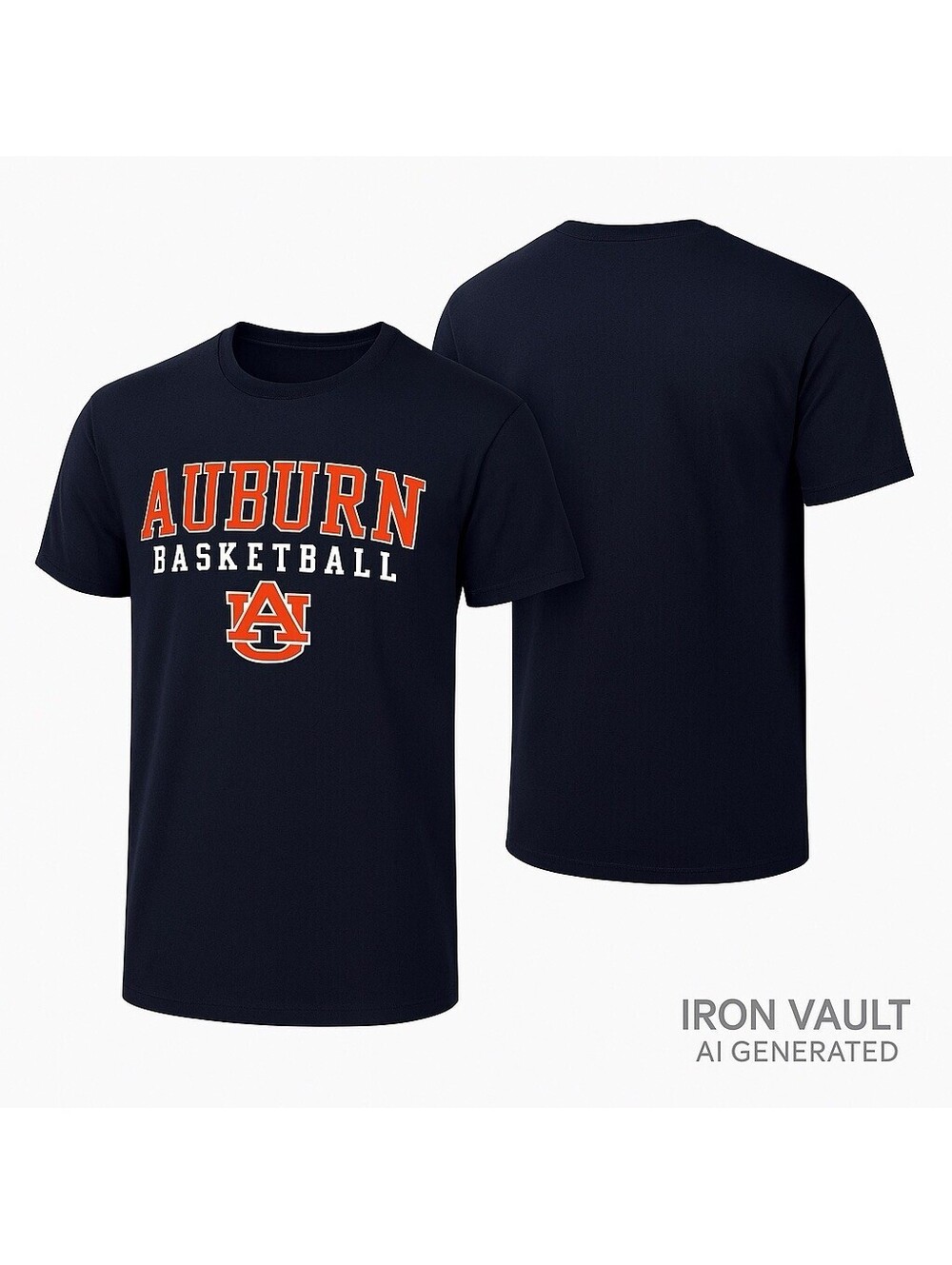 Auburn Tigers Basketball Champion T-Shirt Men’s Small Navy 100% Cotton New